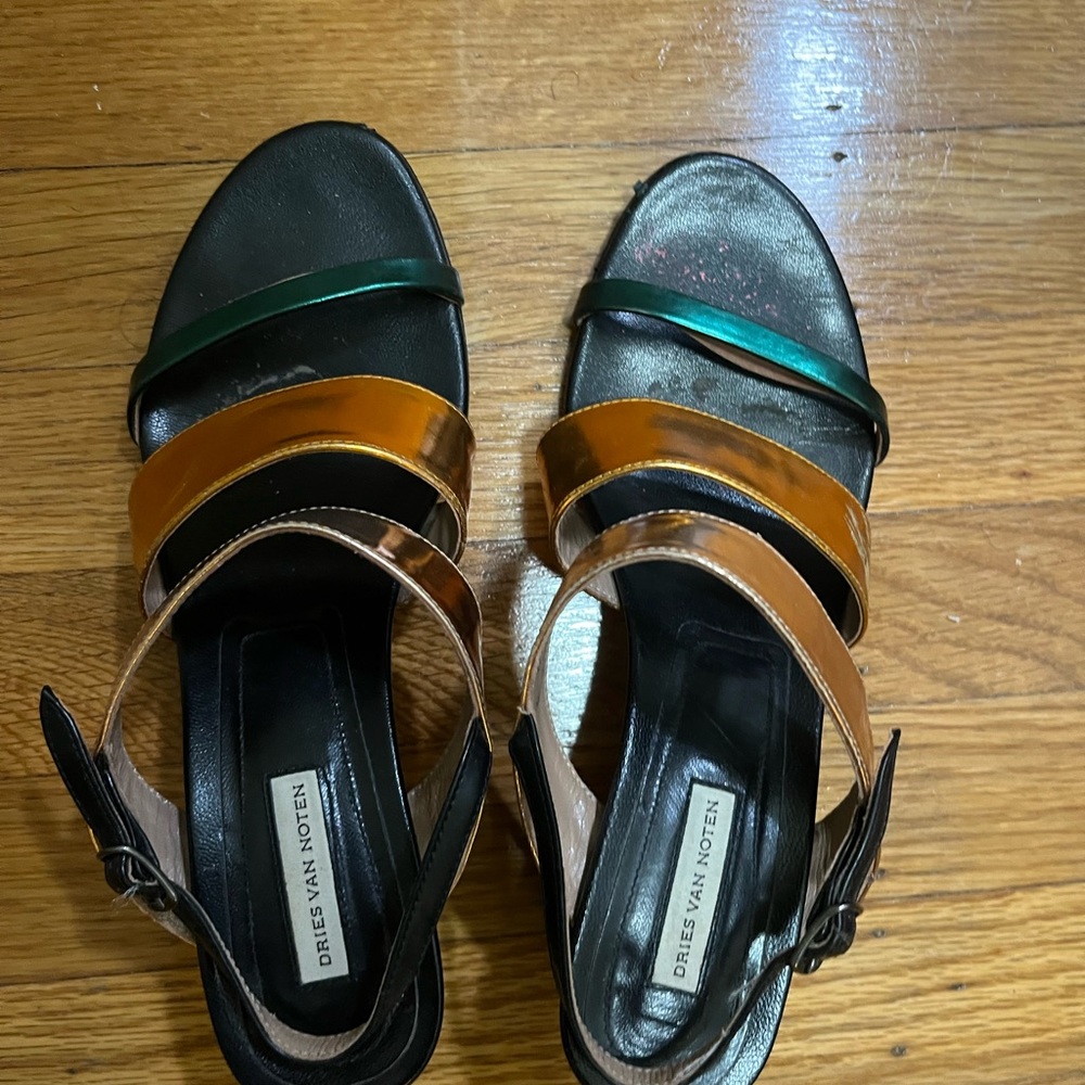 Dries Van Noten Metallic Heels